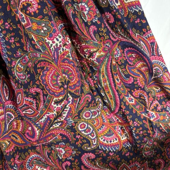 Vintage Paisley Boho Midi Skirt 30" L 24" Waist Cottagecore Flowy No Tag - Picture 11 of 15